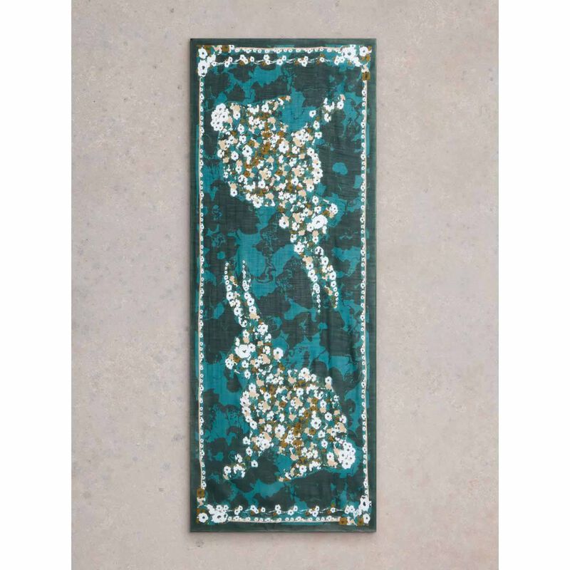 White Stuff Daisy Hare Print Scarf image number 1